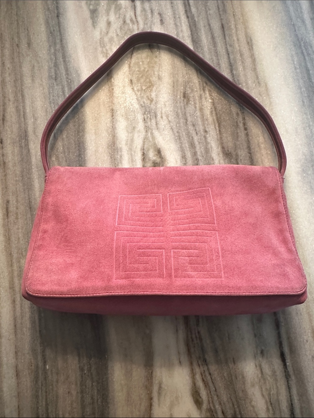 VINTAGE (1990s) GIVENCHY REVERSIBLE SUEDE SHOULDER BAG